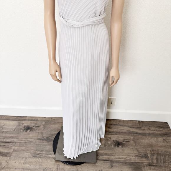 [Express] Oyster Mushroom Twist Front Pleated One-Shoulder Maxi Dress NWT Sz XL - Picture 7 of 12